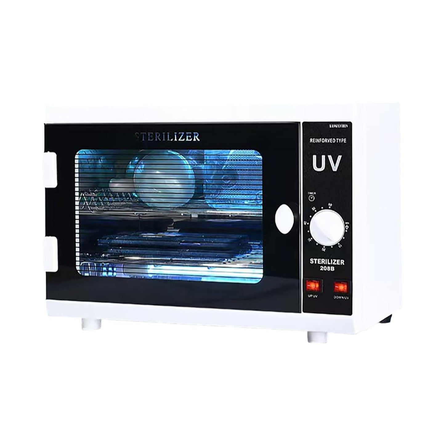 Dual Lamp UV Cabinet, 12L Storage with Stainless Steel Trays for Salon & Home Use, UV + Ozone Cleaning Organizer Large Capacity for Home Use, Barbers, Beauty Salons, and Spas