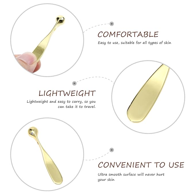 Lurrose 3pcs Eye Cream Applicator Roller Wand Stick Facial Lotion Face Cream Scoop Makeup Spatula Skincare Make Up Tool