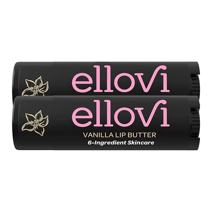 Natural Lip Butter Lip Balm - Vanilla - Pure Enough to Eat - Made With Just 6 Vegan Ingredients - 100% Natural & Organic Moisturizing Lip Care for All Day Hydration (2-Pack)