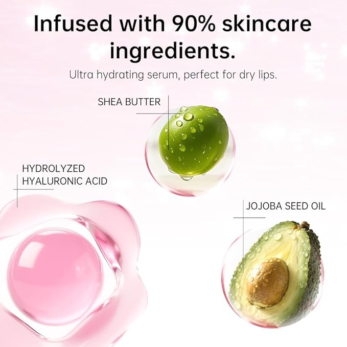Catkin Lip Plumper Gloss, Tinted Lip Serum with Hyaluronic Acid & Jojoba Oil, Non-sticky Volumizing Hydrating Formula for a High Shine Maximum 3D Look, Plump & Soft Lips 0.12 Fl Oz - C06 Peach Jade