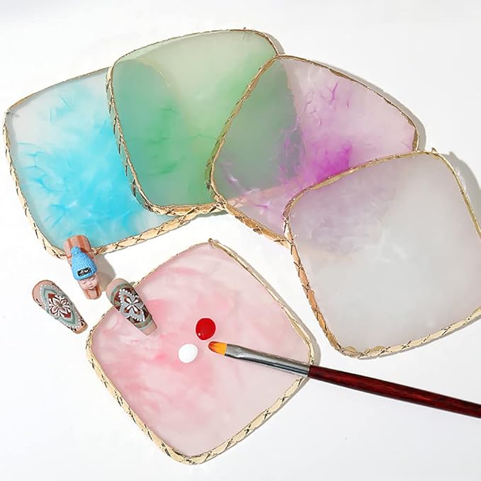 Square Nail Art Palette Painting Makeup Palette Tray Cosmetic Nail Gel Polish Colors Mixing Pallet White