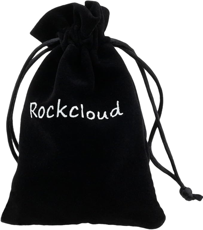 Rockcloud Natural Crystal Stone Roller Massager Double Neck Face & Neck Massage Therapy Anti-Aging Wrinkle Healing Slimming Skincare Tool,Black Obsidian