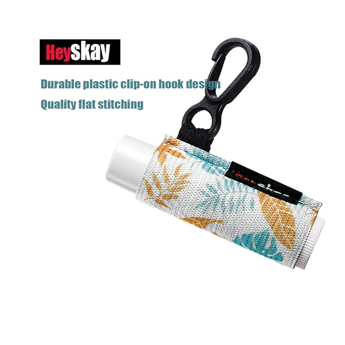 Lip Balm Holder Sleeves Keychain Chapstick Elastic Sleeves (Floral patterns)