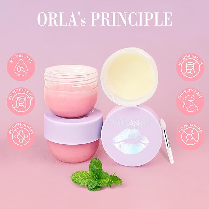 Lip Mask & Lip Scrubber Exfoliator Lip Sleeping Mask Overnight for Dark Lips to Lighten Moisturizer Lip Butter Balm for Dry Chapped Cracked Peel Lips Skin Care(Mint Flavor)