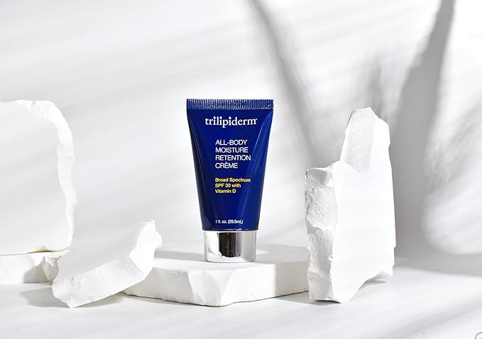 Trilipiderm All-Body Moisture Retention Crème Broad Spectrum SPF 30 with Vitamin D – 2-PACK of Travel-Size 3 Ounce Tubes – Plant-Based All-Day Hydration, Sunscreen for Body and Face