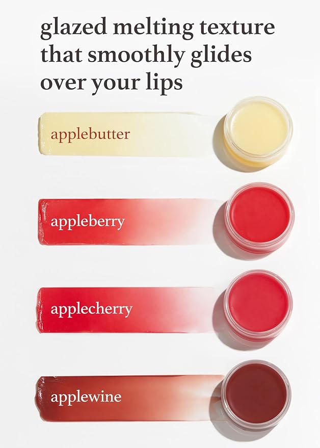 NOONI Applewine Korean Lip Tinting Butter | Natural Lip Balm with Wine Extract, Smoothing & Red Lip Mask, Exfoliator Balm for Dry Lips, Lip Treatment with Shea Butter and Vitamins, Vegan, 42 oz.