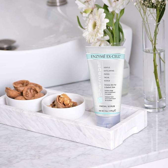 Pharmagel Enzyme Ex‑Cell™ | Gentle Papaya + Walnut Shell Facial Scrub – 6 oz | For Sensitive Skin & All Skin Types
