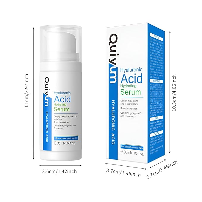 Hyaluronic Acid Serum for Face, Hydrating Face Serum for Dry Skin W/Hymagic-4D, Squalane, Vitamin C & E for Plumping, Hydrating & Anti-Aging Serum, Skin Care, 1.06fl.oz, Pack of 2