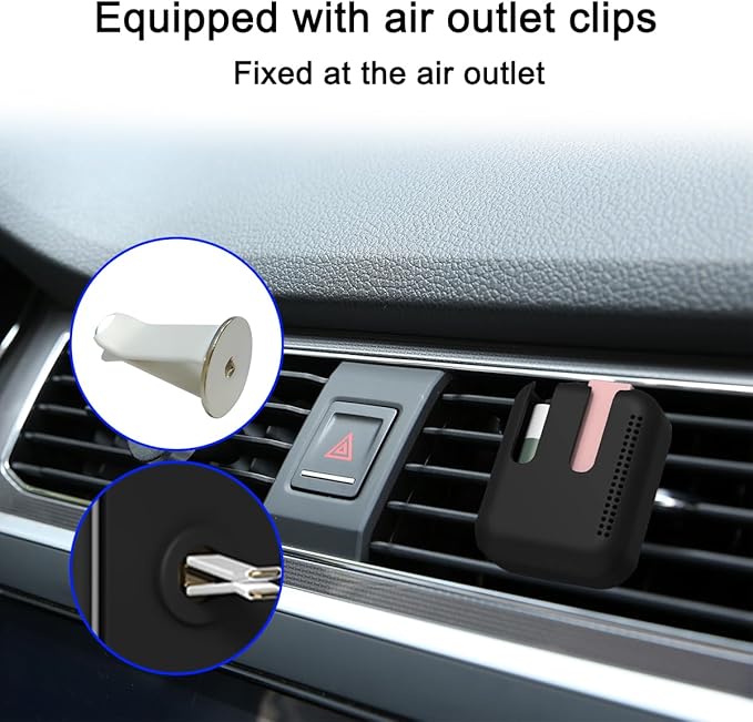 Lip Balm Chapstick Holder for Car Air Vent, Upright Washable Lip Balm Protector for Women Girls, Auto Interior Space Saving Accessories, Universal for Vehicle, Truck and More(Black)