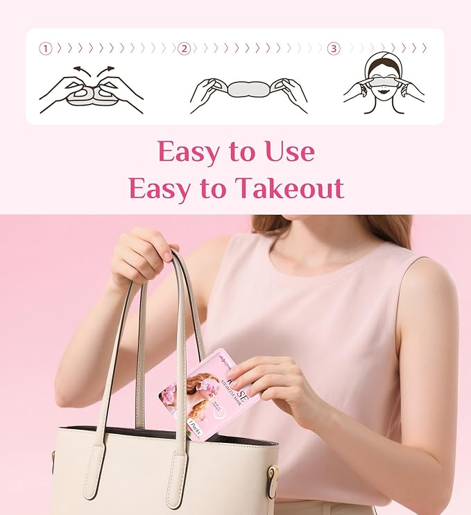 18 Packs Rose Heated Eye Mak - Heating Eye Mask Warm Compress for Dry Eyes Puffinesss Dark Circles Sleep Stye Irritation Stress Relief Self Care Wellness Spa Relaxation Gift for Women