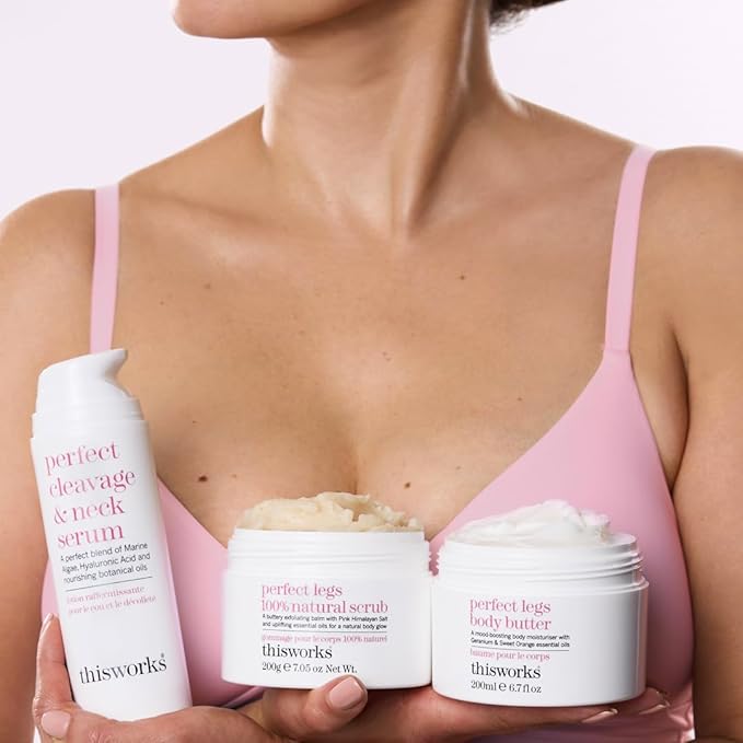 This Works Perfect Cleavage & Neck Serum with Marine Algae & Hyaluronic Acid – Neck Cream Firms & Hydrates – 5 fl oz