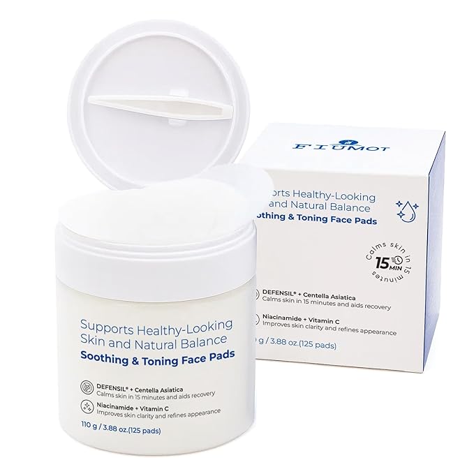 Soothing & Clarifying Toner Pads with Botanical Extracts, Tranexamic Acid, and Peptides – 125 Pre-Soaked Pads for Sensitive Skin, Redness Relief & Texture Care