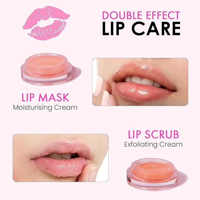 Lip Mask Overnight - Lip Sleeping Mask and Lip Scrub Exfoliator, Scrubber, Moisturizer, Balm and Hydrator for Lip Care, Therapy, Butter, Repair and Treatment for Dry, Cracked Lips