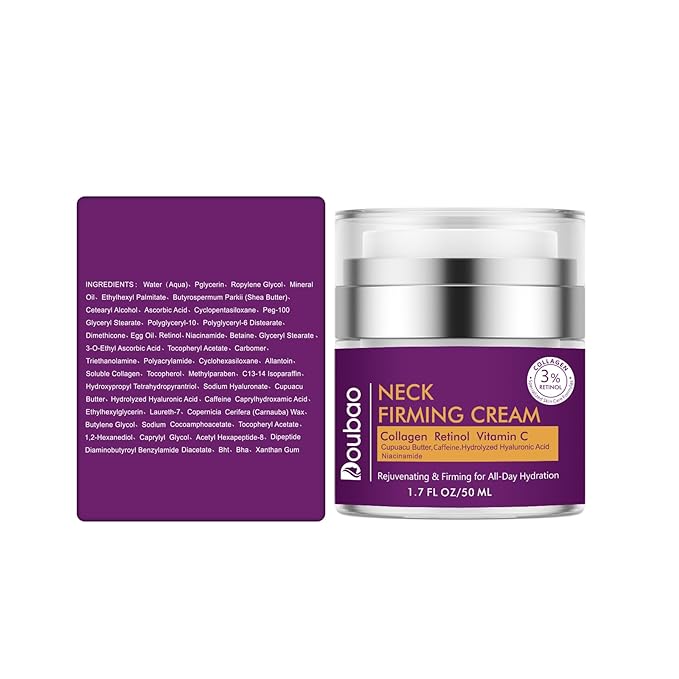 Neck Firming Cream, Wrinkle Cream for Women, Retinol Moisturizer with Collagen and Hyaluronic Acid for Neck, Face and Décolleté, 1.76 fl oz