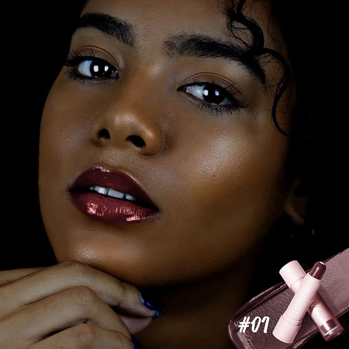 2PCS Tinted Lip Balm Chapstick with Color, Natural Semi - Gloss Finish, Hydrating/Coloring 2 in 1 Moisturizer Lip Stick for Girls & Women #01+#04