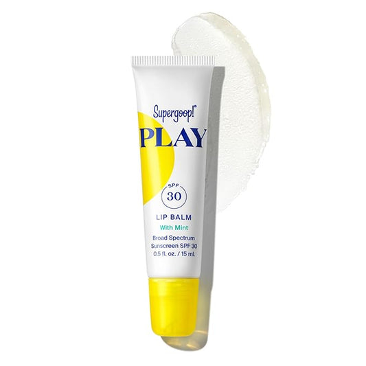 Supergoop! PLAY Lip Balm SPF 30 with Mint, 0.5 fl oz - Broad Spectrum SPF Lip Balm with Hydrating Honey, Shea Butter & Sunflower Seed Oil - Clean Ingredients - Great for Active Days