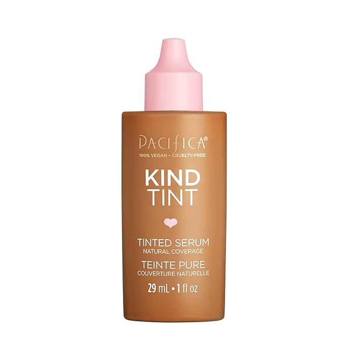 Pacifica Beauty Kind Tint Tinted Serum, Skincare, Vegan Collagen, Hyaluronic Acid, Vitamin C, Niacinamide, Caffeine, Hydrating, Lightweight Foundation, Natural Dewy Skin, Shade 06, 1 fl oz (1 Count)
