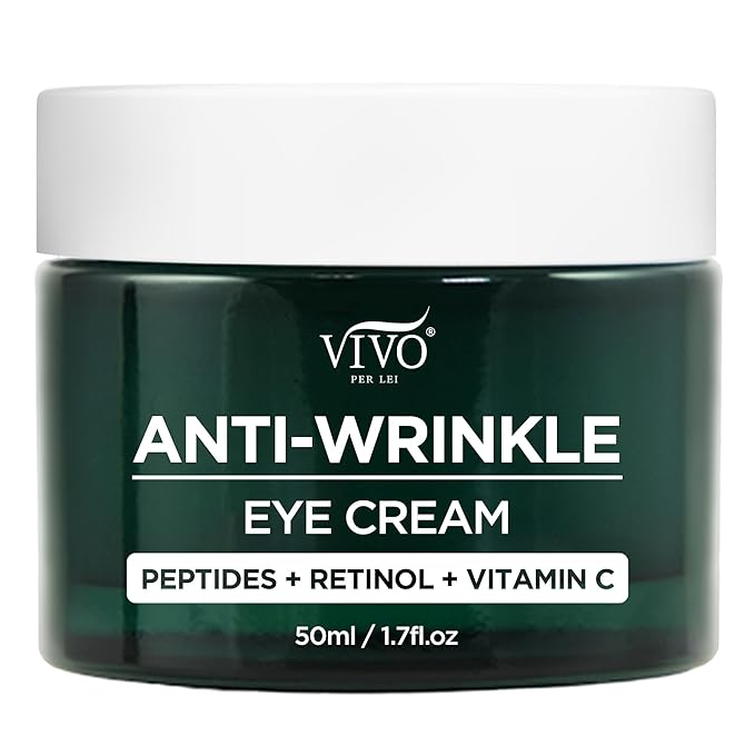 Vivo Per Lei Vitamin C Eye Cream - Retinol Eye Cream for Wrinkles - Moisturizing Eye Cream for Puffiness and Bags Under Eyes - Anti Aging Eye Cream with Peptides - 1.7 Fl. Oz.