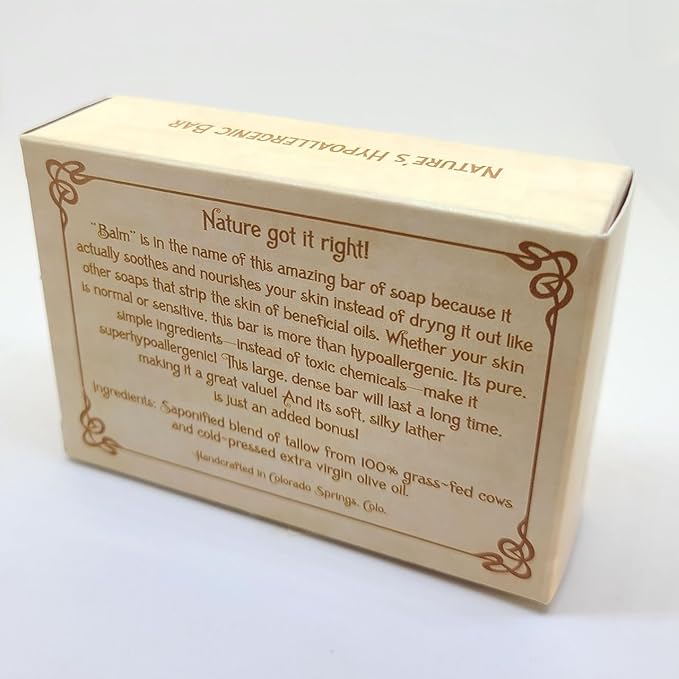 Vintage Tradition Organic Tallow Soap for Face and Body - Unscented bar with Tallow Moisturizer - Natural bar for Deep Hydration, Soothing and Healthy Skin - Organic Soap for All Skin Types