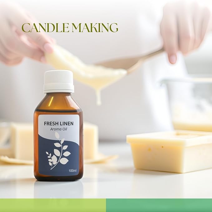 Roots & Above Fresh Linen Aroma Oil 3.38 oz/100ml Perfect for Diffusers, Soap Making, Candles, Lotion, Home Scents, Perfume & Fragrance Oils