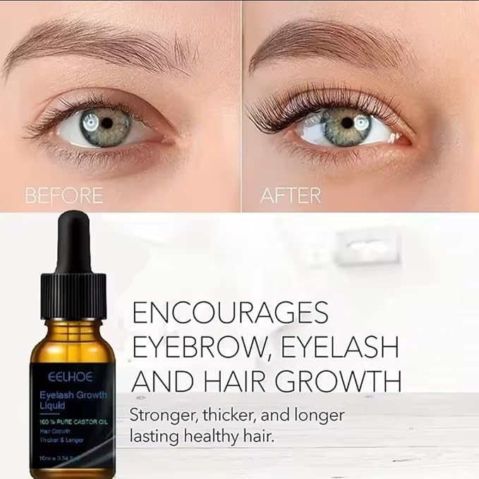 Eyelash Growth Serum, Pure Castor Oil, 0.34 fl oz with Applicator