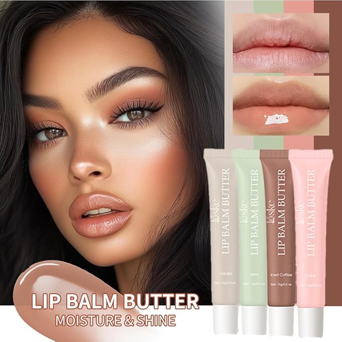 Summer Butter Lip Balm, Moisturizing Hydrating Natural Lip Care, Rich in Nutrients for Soft Smooth Lips (4Colors)