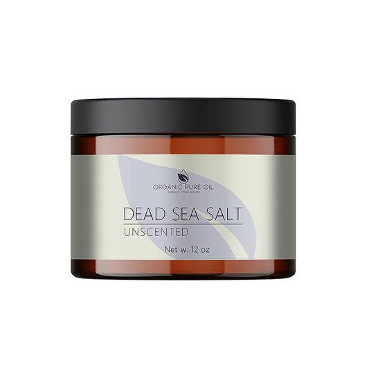 OPO Dead Sea Salt Scrub 12 oz Unscented Pure Natural with Light Unscented Vitamin E Jojoba Exfoliating Face Body Soft Smooth Fresh Skin Hydrating Moisturizing Revitalizing