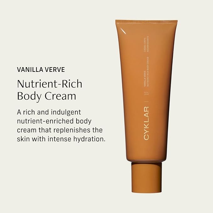 Nutrient Rich Body Cream. Vanilla Verve Nourishing Moisturizer with Niacinamide and Banana Flower Extract. Deep Hydration, Thick Body Lotion, Dry Skin Cream for Women and Men, 8 Fl Oz