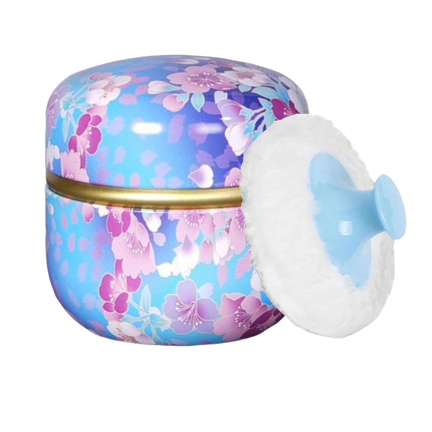 Body Powder Puff and Container, 3.35" Portable Dusting Powder Container with Soft Puff Loose Powder Case Box Jar with Lids for Baby Women Home and Travel Use