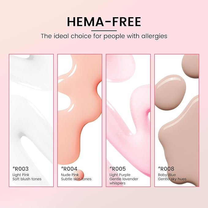 Gel Nail Polish Kit with U V Light, Hema-Free White Light Nude Pink Summer Gel Polish Set with Base & Top Coat Chrome Nail Powder, 4 Colors Mini Salon Nail Art Starter Gift for Women Girl