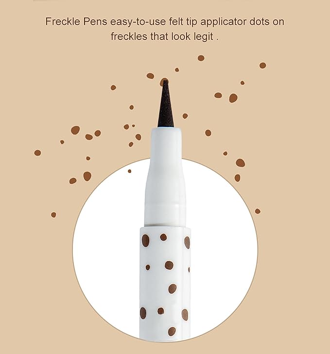 AKARY Freckle Pen Professional Lifelike Face Concealer Point Out Natural Waterproof Longlasting Soft Artificial Fine Makeup Freckle Pen Life Face Decoration (#01 Light Brown)