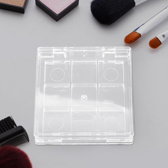 Healifty 2pcs Empty Lipstick Palette 9 Grids Diy Eyeshadow Powder Blush Lipstick Palette Empty Highlighters Container for Women