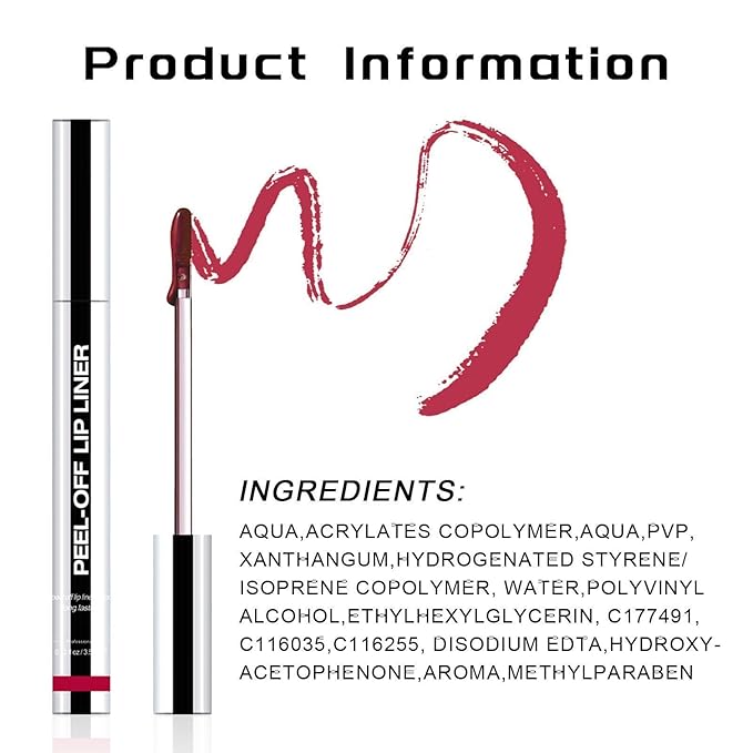 Peel Off Lip Liner Stain - Long Lasting Natural Lip Stain Transfer-proof Lip Liner, Moisturizing Waterproof Lip Gloss Stain, Highly Pigmented Color for All Skin, Ideal Gifts for Women (Mauve)