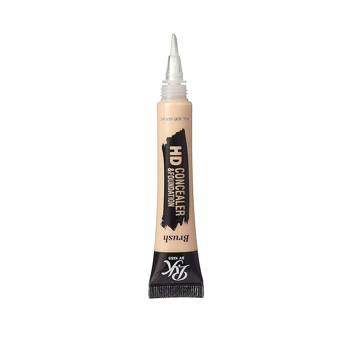 Ruby Kisses HD Concealer & Foundation Flawless Full Cover Brush Face Makeup (Porcelain)