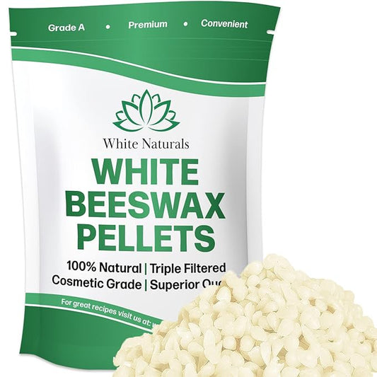 White Beeswax Pellets 1 lb (16 oz), Pure, Natural, Cosmetic Grade, Bees Wax Pastilles, Triple Filtered, Great For DIY Lip Balms, Lotions, Candles