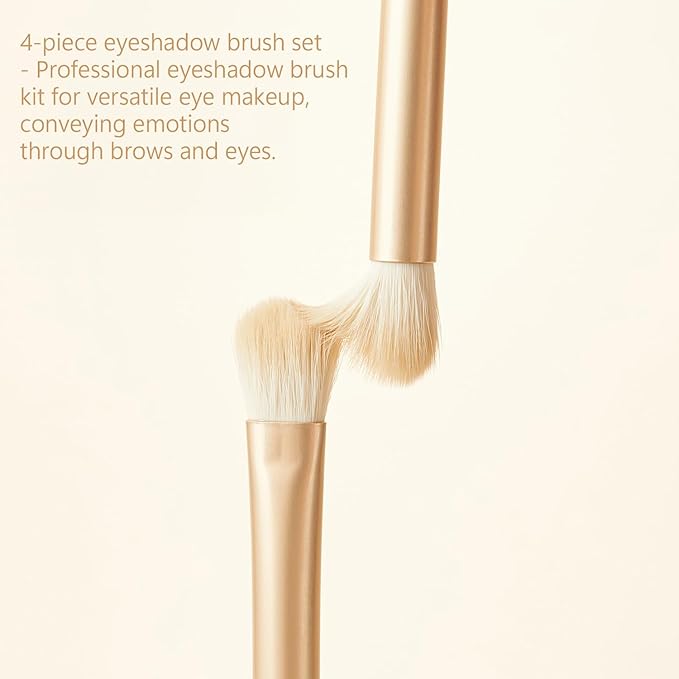 Eyeshadow Makeup Brushes Set with Case 4 PCS Soft Synthetic Hairs Eye Makeup Brushes for Blending Eyebrow Eyeliner Eyeshadow (Lightblue)