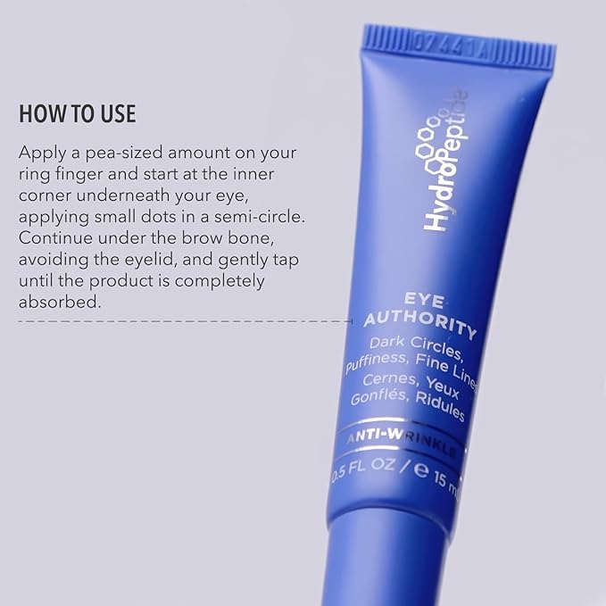 HydroPeptide Eye Authority, Brightens and Helps Restore Radiance to Tired Looking Eyes, 0.5 Ounce