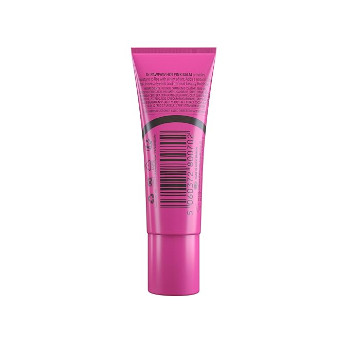 Hot Pink Balm, Multi-Purpose Natural No Fragrance, for Hydrating Lips, Skin, Hair, Cuticles, Nails & Beauty Finishing (10 ml)