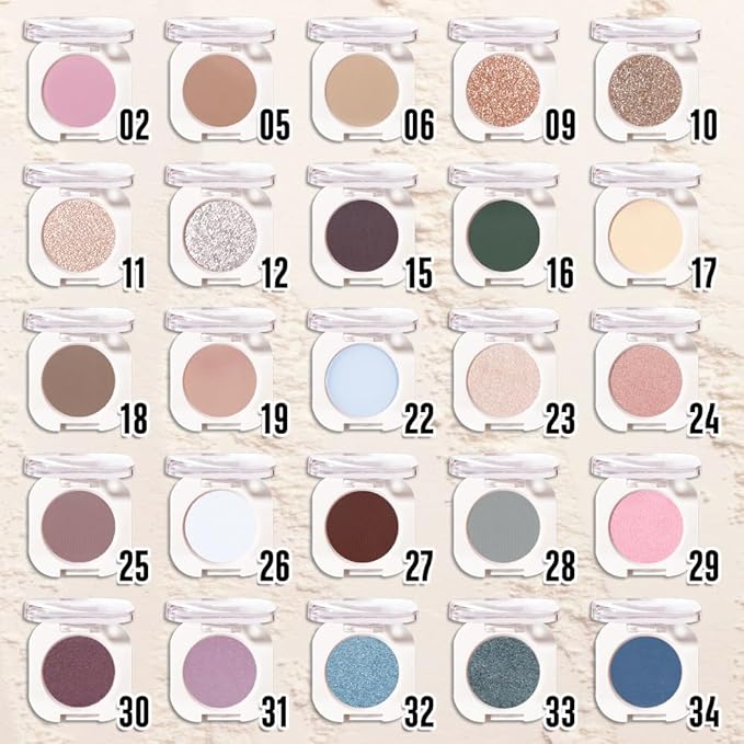 Pear White Single Glitter Eyeshadow Makeup, Neutral Powde Eye Shadow for Women, White Shimmer Singles Eyeshadow Palette Pigmented Waterproof, sombras para ojos, Girls Monochrome Eyeshadows Gift