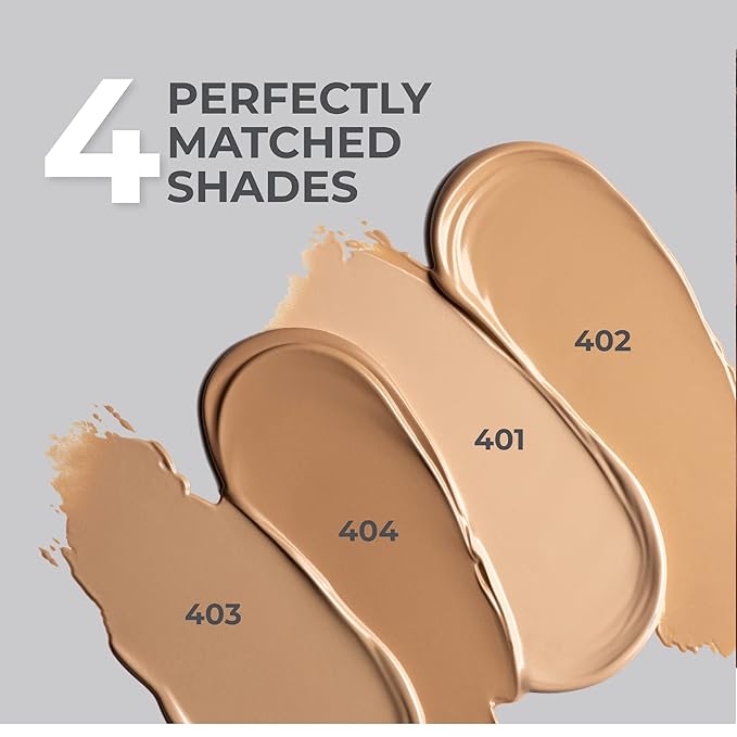 LAMEL Smartskin Serum Tinted Foundation - Hydrating & Nourishing - Hypoallergenic & Skin-Caring - Color Correcting - Anti-Aging Formula with Hyaluronic Acid - 401, 1.18 fl.oz