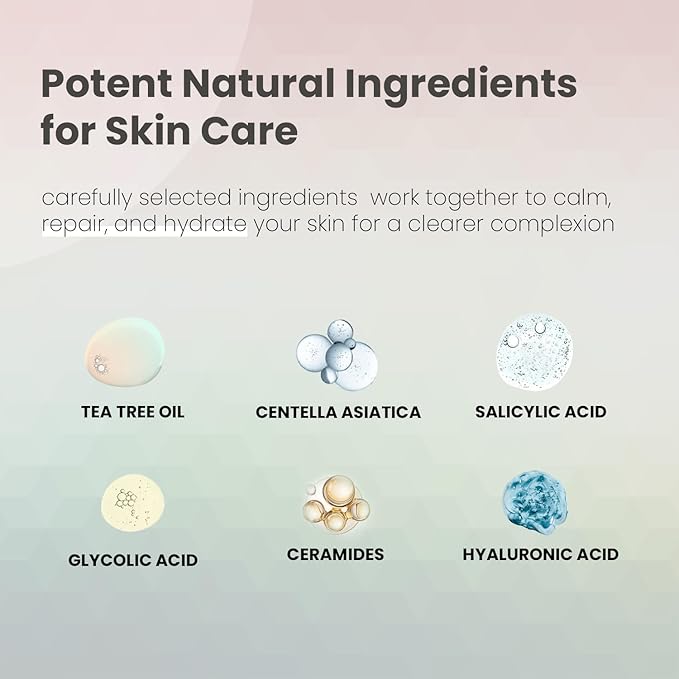 Tea Tree Toner Pads - 105 Pads - Well Soaked & Wet - Dual Sided - Saliclyic Acid - for Exfoliation, Hydration & Acne Treatment - Soothing Irritated Skin & Inflammation - for All Skin Types