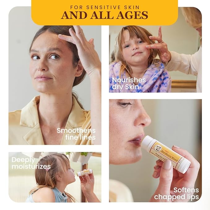 Medicine Mama's Apothecary Sweet Bee Magic Wand, All In One Lip and Face Balm, .65 Ounce