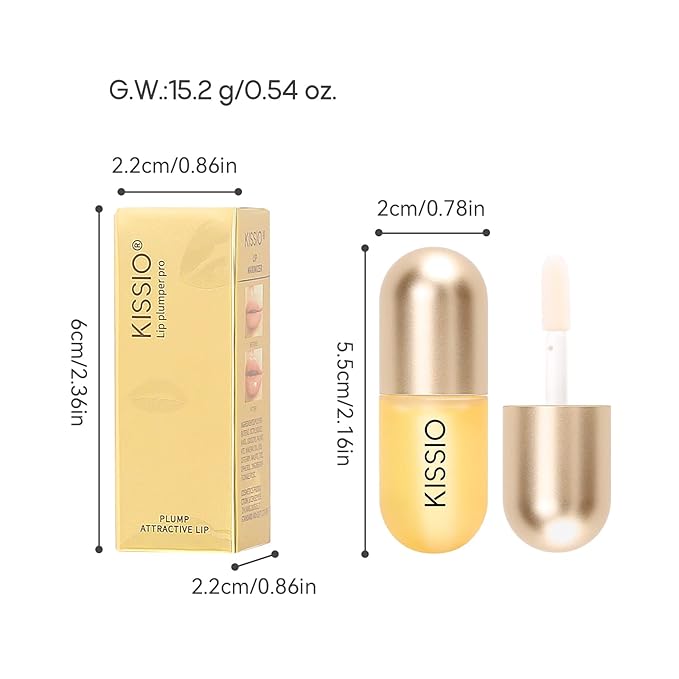 KISSIO Lip Plumper,Color Lip Plumper Gloss,Lip Enhancer,Plant Extracts Plumping Lip Serum,Moisturizing Lip Gloss for Fuller Lips and Hydrated Beauty Lips 5.5ml (05 Dogwood)