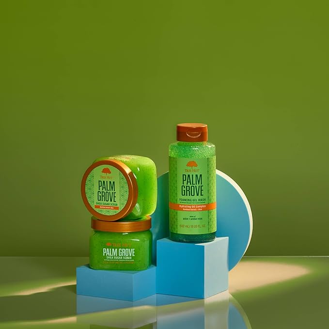 Tree Hut Palm Grove Shea Sugar Scrub | Exfoliating Body Scrub Removes Dead, Dry Skin for a Soft & Hydrated Feel | Nourishing Essential Body Care | 18 fl oz.