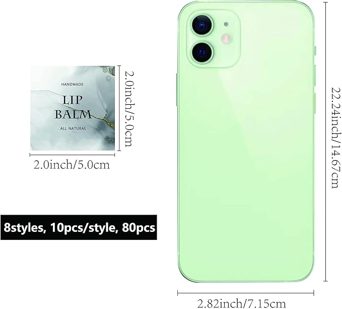 CRASPIRE Lip Balm Labels 80pcs Homemade Lip Balm Labels 2” Clear Lip Balm Labels for Tubes Printable Waterproof Lip Balm Stickers Labels for Lip Balm Handcream Candle Container(Phnom Penh Quicksand)
