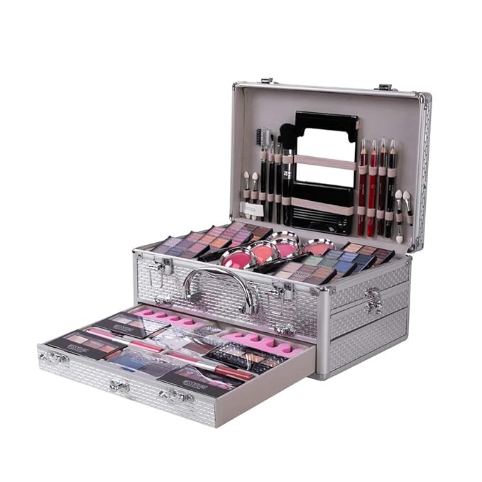 All-in-one Holiday Make up Gift Set | Makeup Kit for Women Full Kit Essential Starter Bundle Include Eyeshadow Palette Lipstick Blush Foundation Concealer Face Powder Mascara Lipgloss Brush
