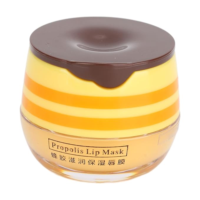 Lip Sleeping , 2PCS Lip Balm Honey Pot, Propolis Moisturizing Honey Lip Lip Balm, Hydrating & Prevention Dry and Cracked Lip Scrubs Exfoliator
