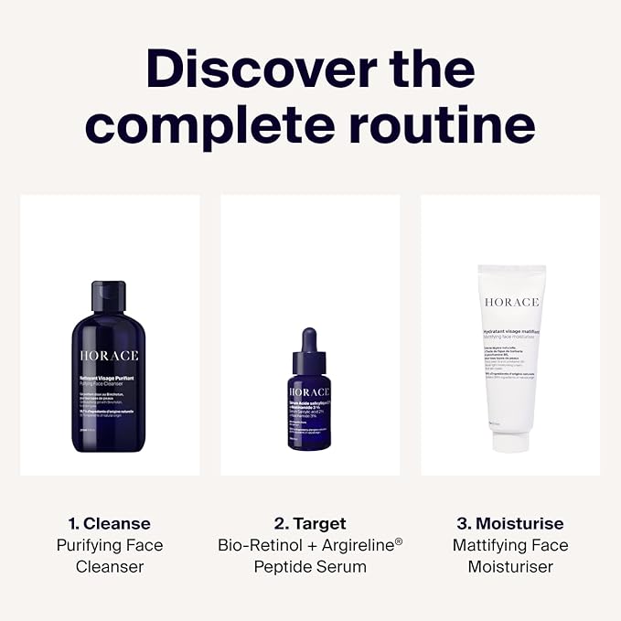 HORACE Salicylic Acid + Niacinamide Face Serum for Men – Anti-Blemish Treatment for Pore Tightening, Smoother Skin, and Redness Reduction – Vegan Skin Care for All Skin Types – Unscented, 30ml