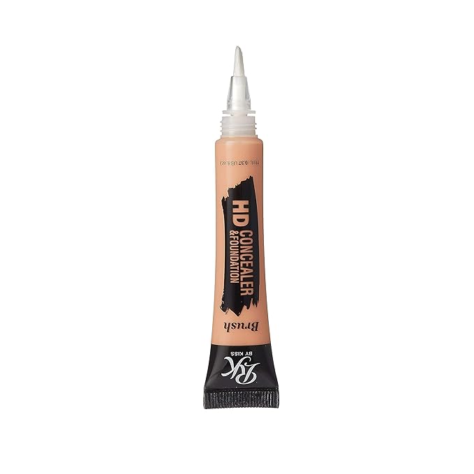 Ruby Kisses HD Concealer & Foundation Brush Flawless Full Coverage Face Makeup Lightweight Highlighter Long Lasting Under Eye Conceals Contour Corrector (Warm Sand)