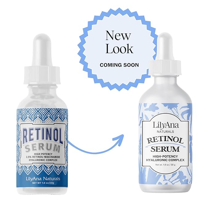 LilyAna Naturals Retinol Serum - Made in USA, Anti Aging Face Serum with Hyaluronic Acid and Vitamin E, Reduces Age Spots and Sun Damage, Promotes Collagen and Elastin (Retinol, 1oz)